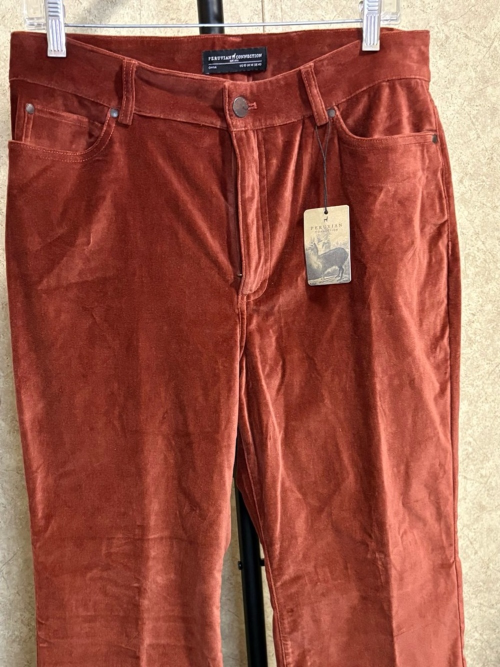 Peruvian Connection Velvet flare pants NWT